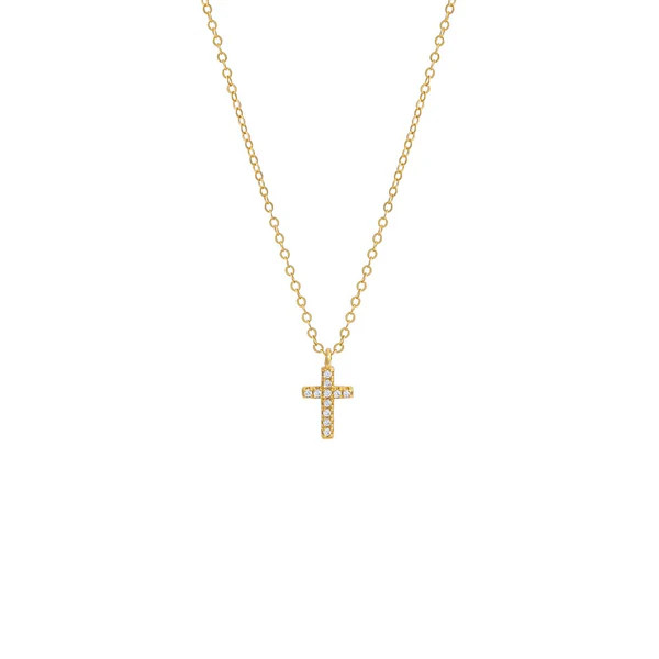 Mini Pavé Cross Necklace | Adina Eden