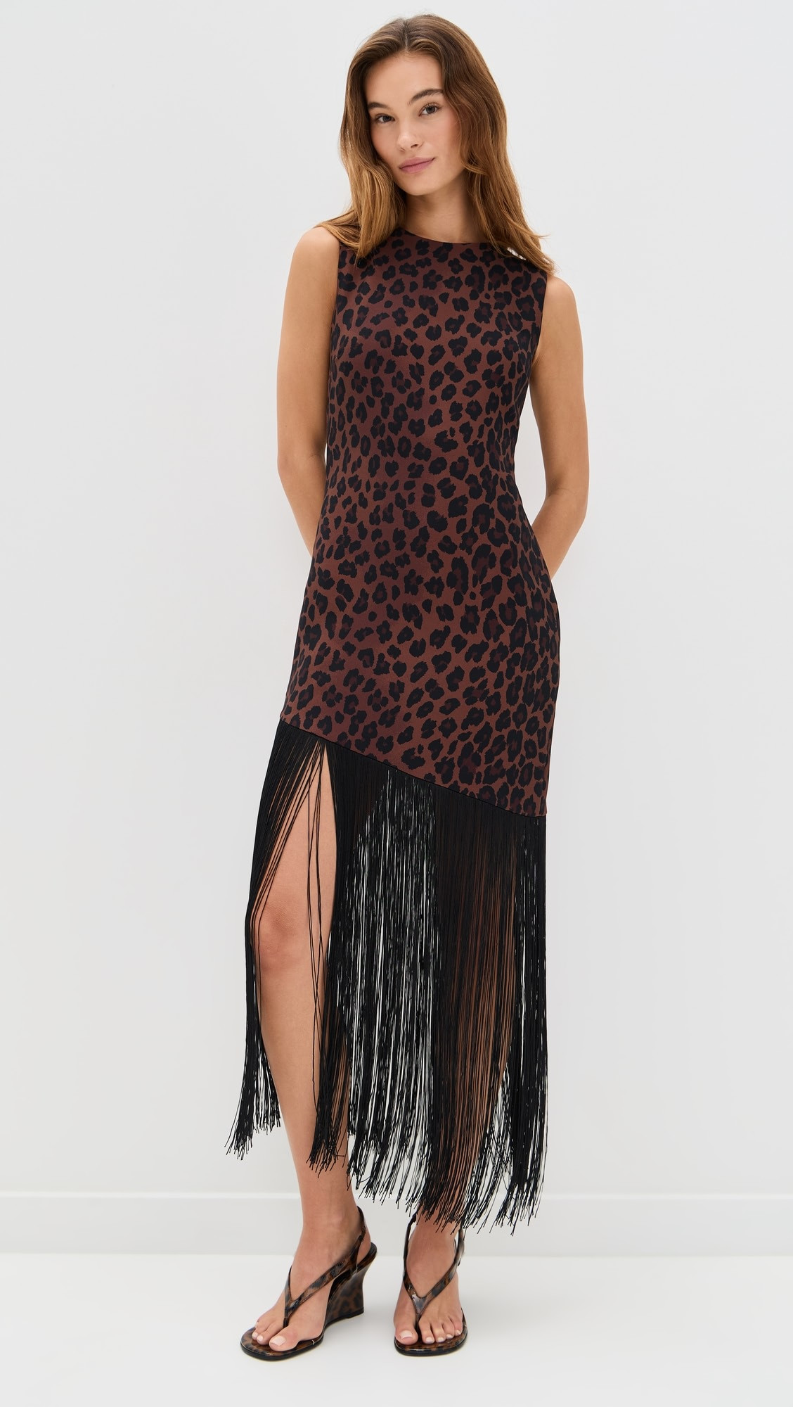 Casablanca Crepe Fringe Dress | Shopbop