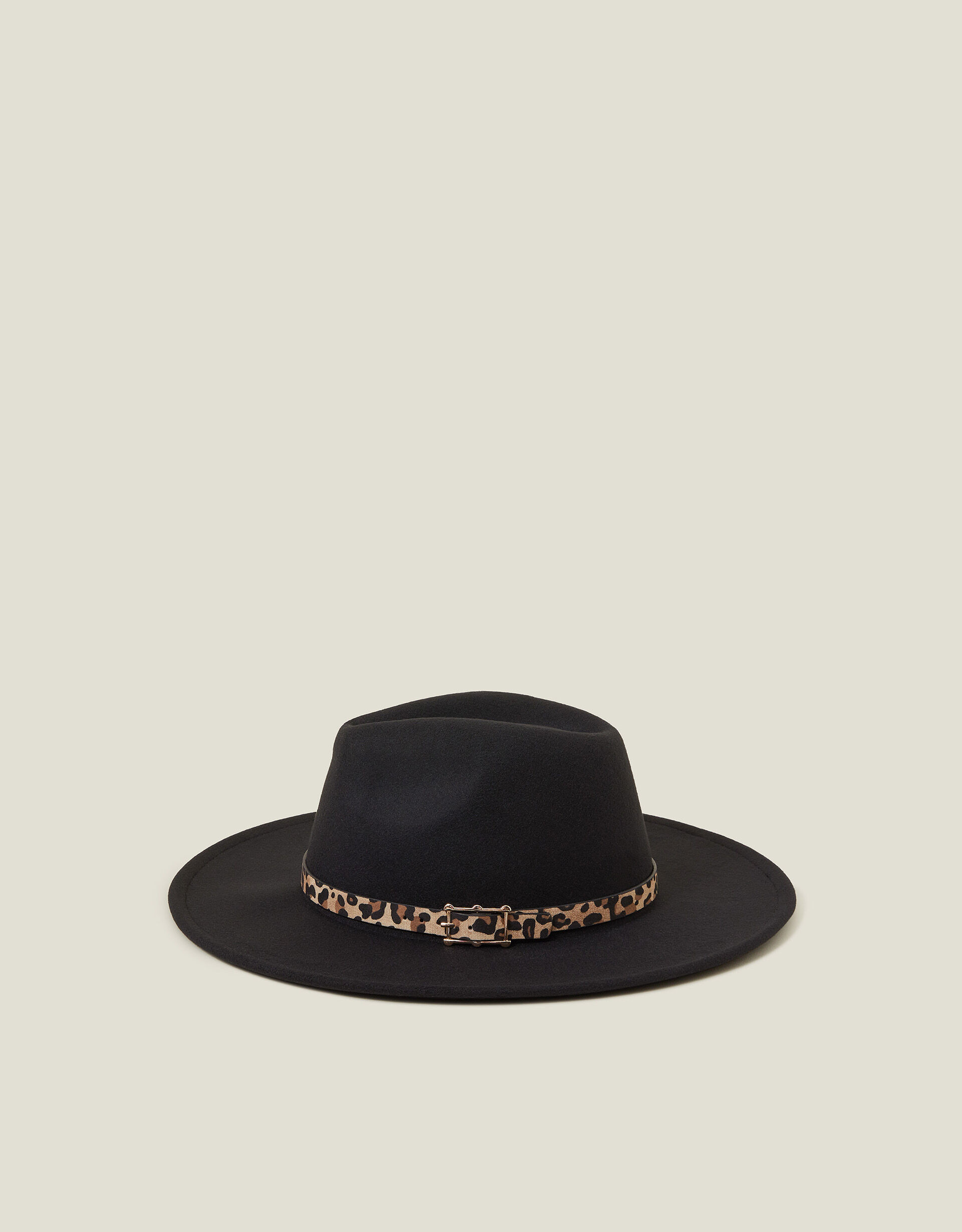 Belted Leopard Trim Fedora Hat | Accessorize (Global)