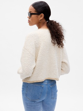 Boucle Cropped Sweater Jacket | Gap (US)