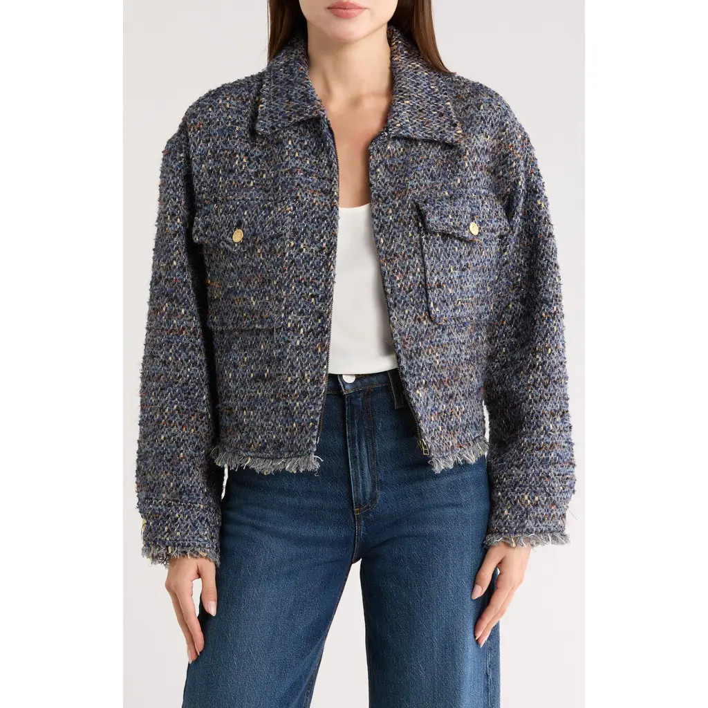 Democracy Tweed Crop Jacket in Navy Gold Multi at Nordstrom Rack, Size Medium | Nordstrom Rack