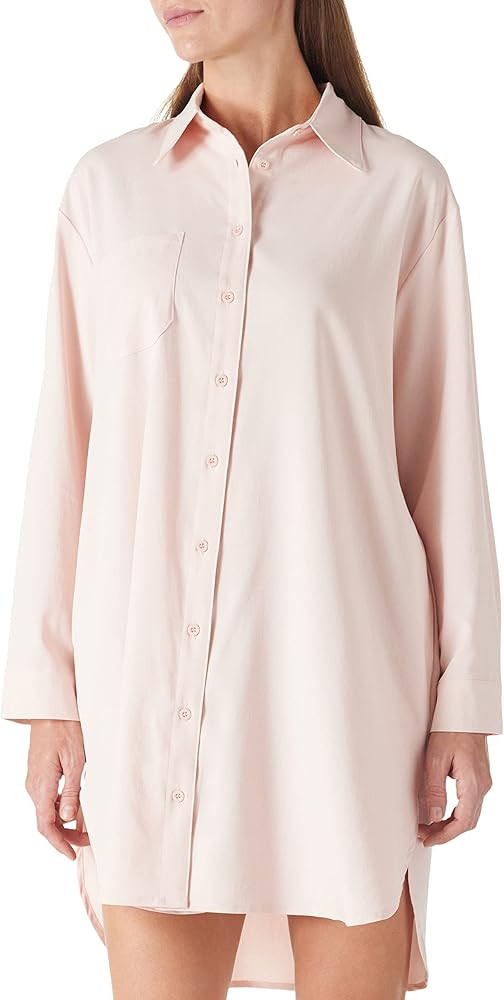 Women's Casual Cuffed Long Sleeve Button Down Shirt Dress Plus Size V Neck Tunic Blouses Tops wit... | Amazon (US)