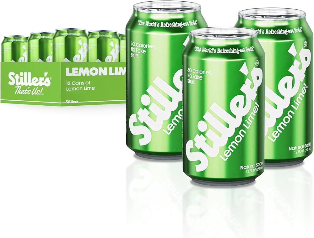 Stiller’s Lemon Lime Soda, 12 Pack Cans of Low Sugar Sparkling Soda Natural Lemon Lime Drink wi... | Amazon (US)