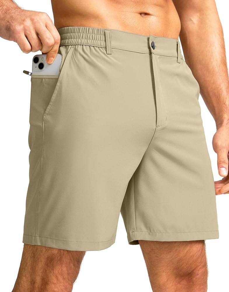 Men's Casual Shorts 7" Lightweight Golf Shorts for Men Stretch with 3 Pockets Quick Dry Breathabl... | Amazon (US)