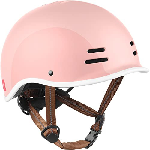 Retrospec Remi Kids' Bike Helmet for Youth Boys & Girls- Bicycle Helmet with Built-in Visor and Adjustable Reflective Straps for Skateboarding, Scooters, Rollerblading - Blush - 49-53cm | Amazon (US)