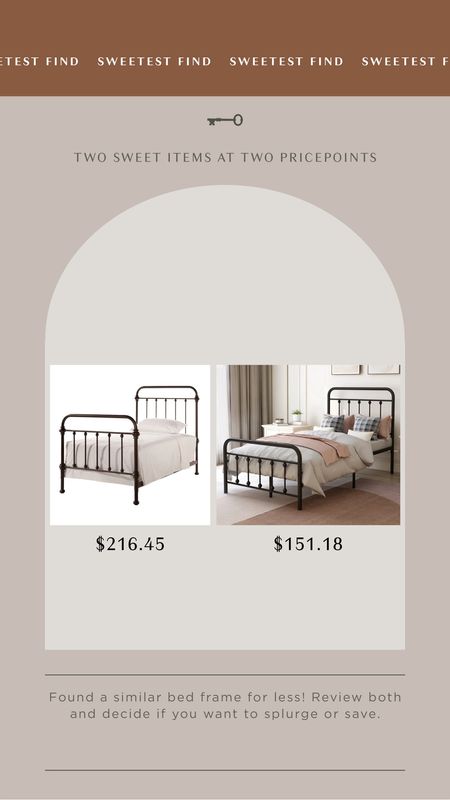 splurge or save? found a similar metal bed frame as what is in the girls’ room. #kidsbedroom

#LTKhome #LTKsalealert