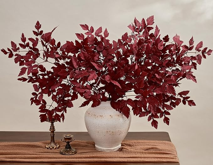 36" Fall Stems for Vases, Burgundy Fall Floral Stems (3pcs) | Artificial Cimicifuga Stems, Realis... | Amazon (US)
