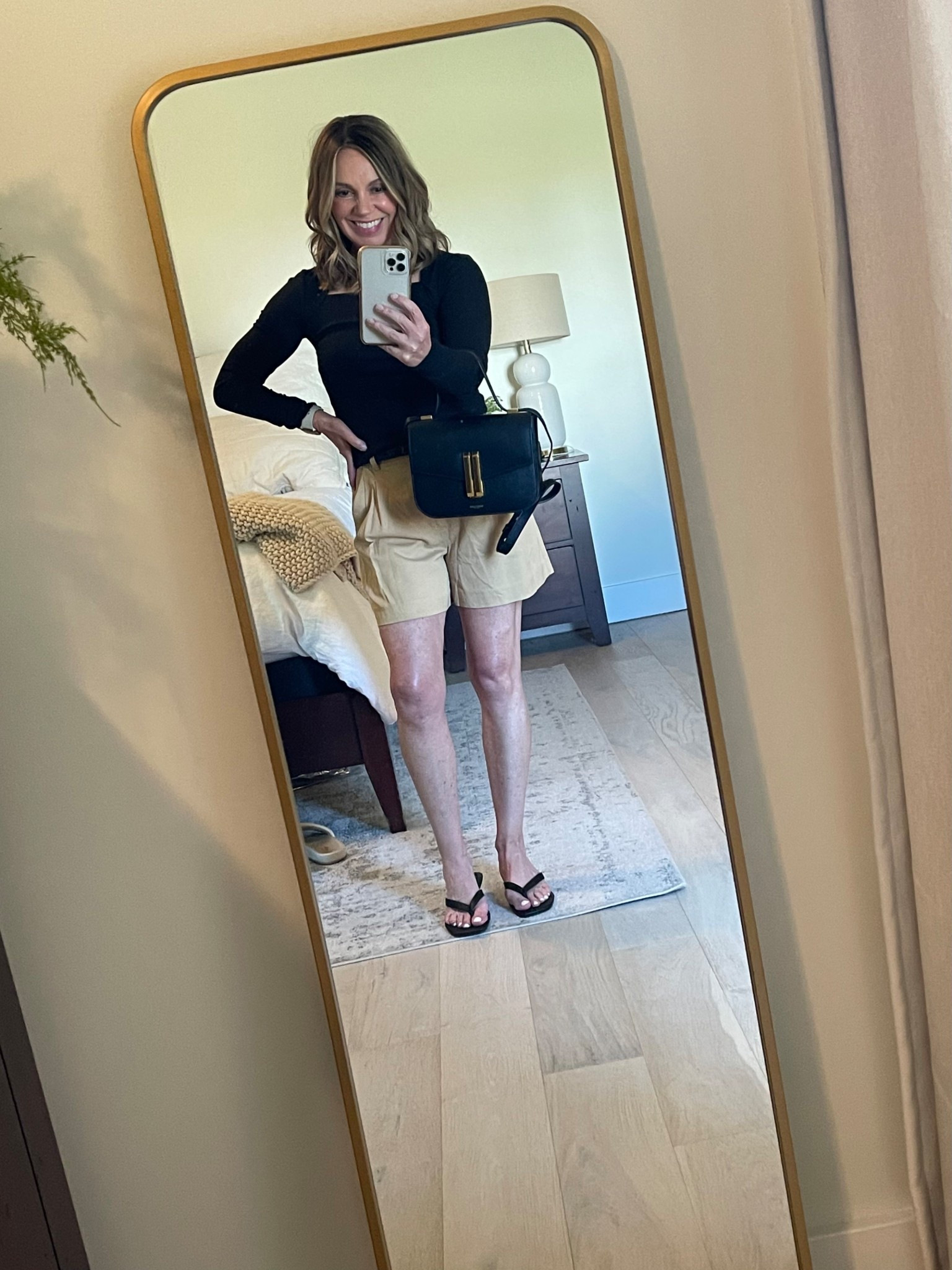 Summer dinner out in pleated mid-thigh shorts and a cute simple kitten heel that is under $50 (fits tts)! 
#LTKover50 

#LTKPetite #LTKFindsUnder50 #LTKStyleTip