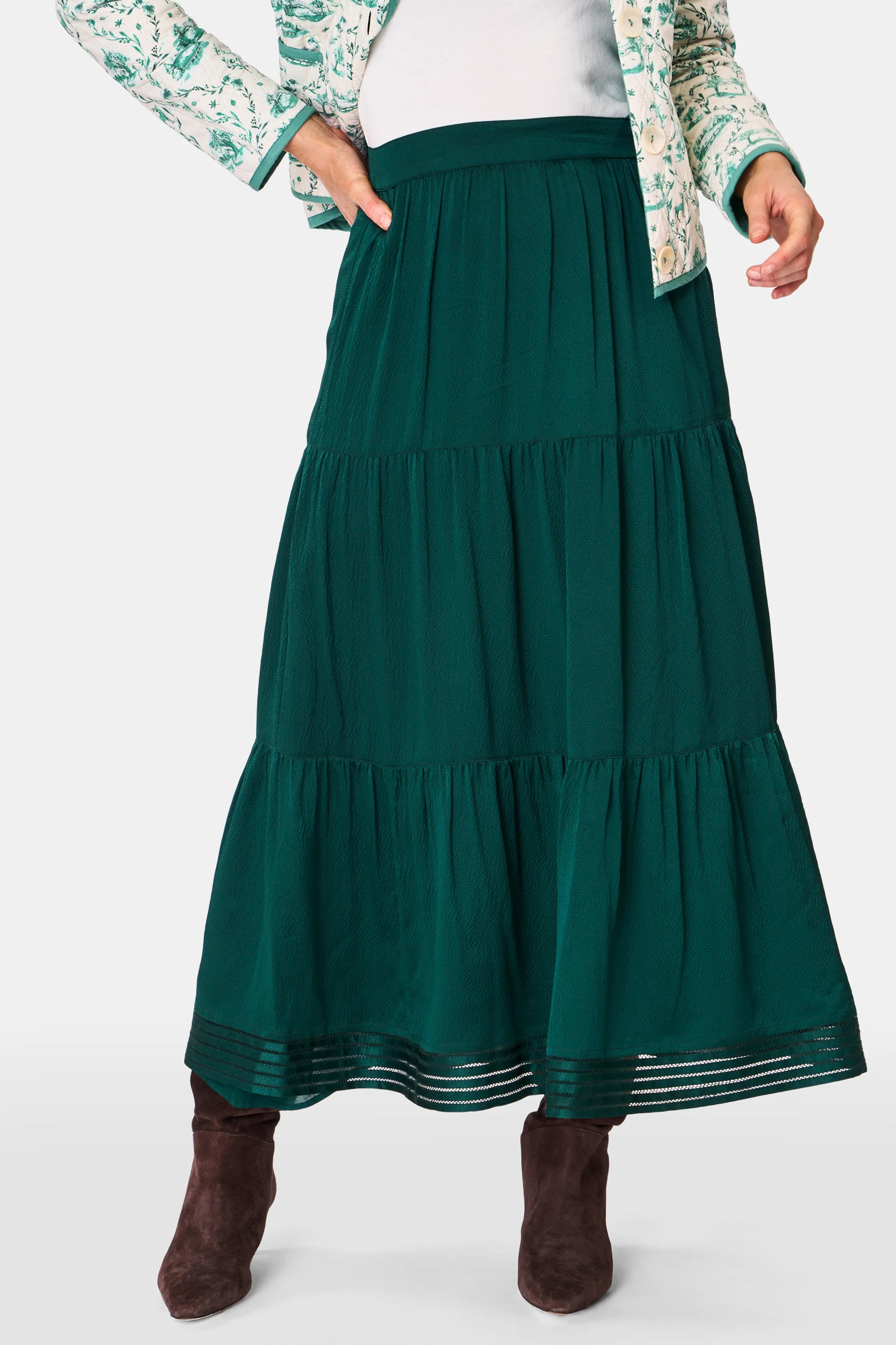 Feather Stitch Embroidery Carlisa Skirt | Roller Rabbit