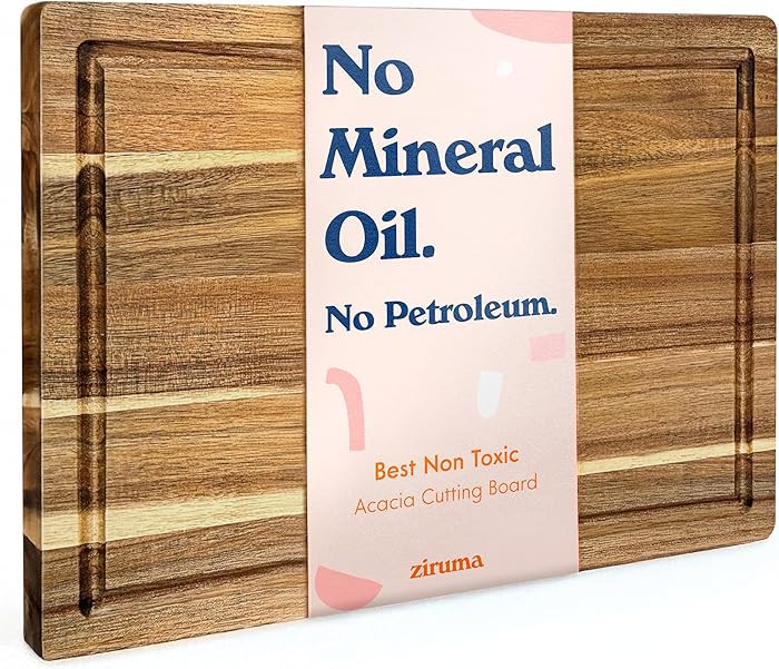 Non Toxic Wood Cutting Board - Conditioned with Natural Beeswax Flaxseed & Lemon Oil - Free of Mi... | Amazon (US)