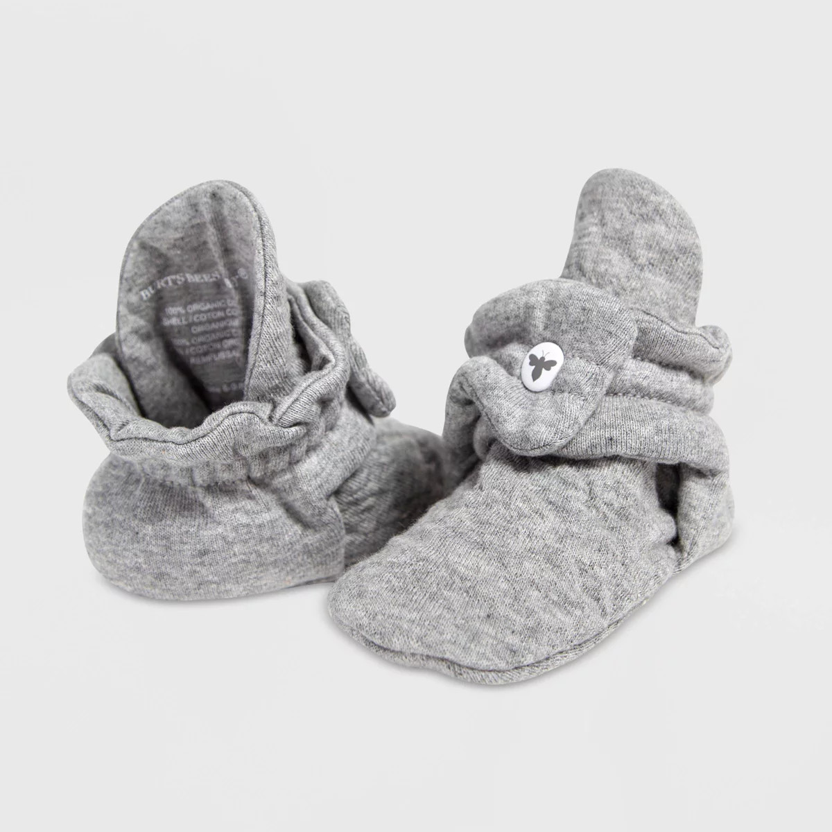Burt's Bees Baby® Quilted Bee Organic Cotton Booties - Gray | Target