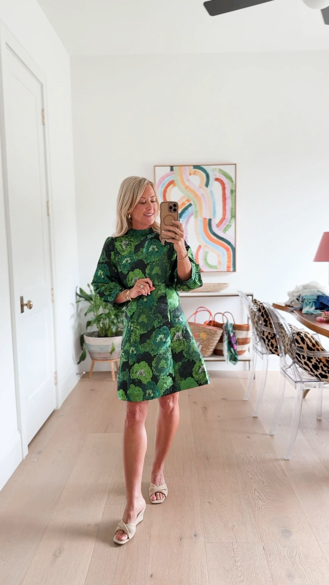 This green floral dress is gorgeous and feels so expensive 
Dress: Small

#LTKootd #LTKSeasonal #LTKOver40