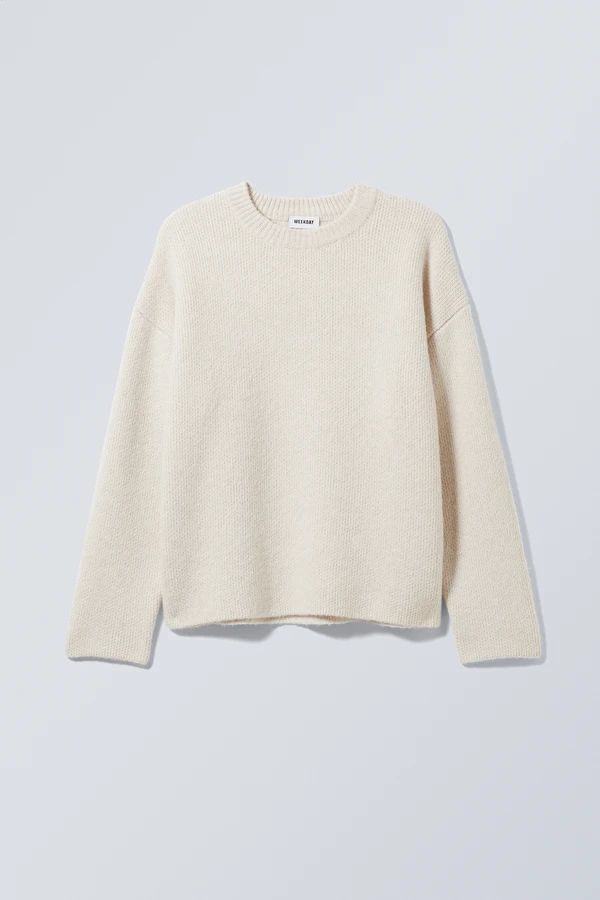 Teo Oversized Wool Blend Knit Sweater | Weekday