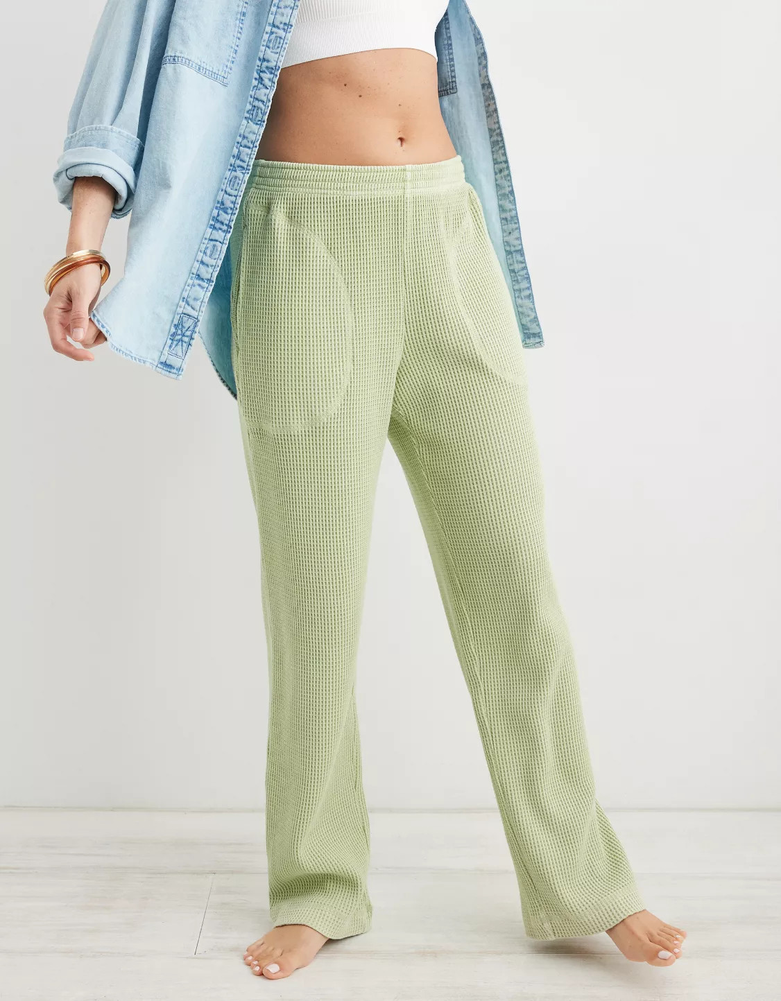 Aerie Straight Leg Waffle Pant | Aerie