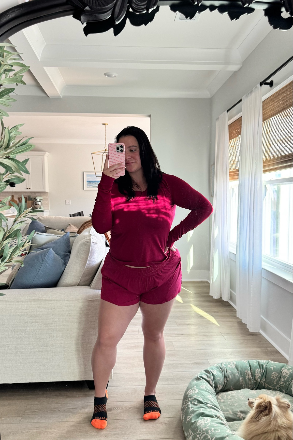 postpartum workout outfit of the day 🍒🌹🍷💃🏻🍓 wearing a size 14 in the top and XL in the bottoms! 

#LTKMidsize #LTKmomlife #LTKActive