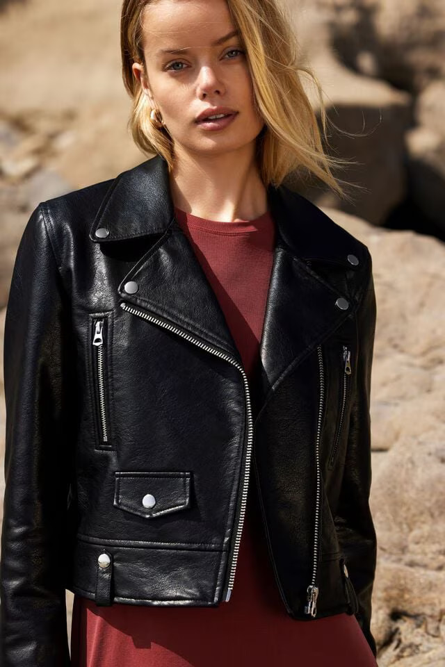 Faux Leather Moto Jacket | Dynamite Clothing