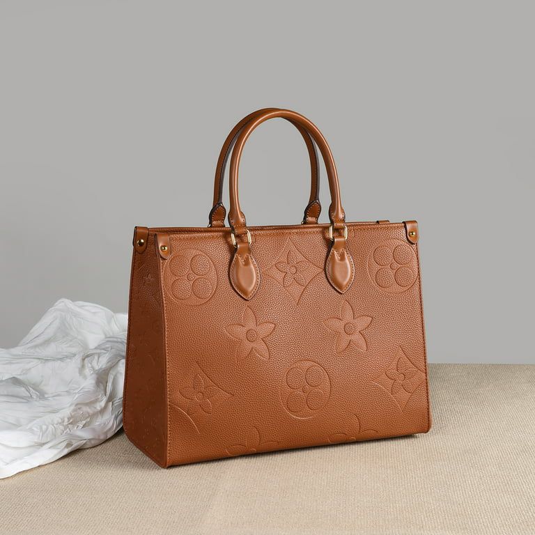 Mila Kate Top Handle Tote Bags for Women Designer Inspired Shoulder Handbags. Embossed Brown Colo... | Walmart (US)
