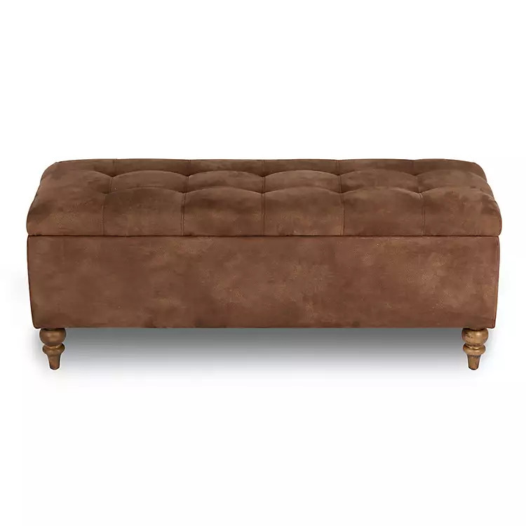 Mocha Tufted Storage Bench | Kirklands Home | Kirklands