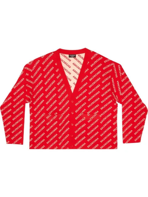 Balenciaga Mini all-over Logo Cardigan - Farfetch | Farfetch Global