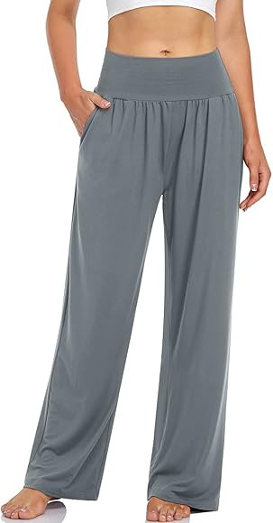 UEU Women's Casual Loose Wide Leg Cozy Pants Yoga Sweatpants Comfy High Waisted Sports Athletic L... | Amazon (US)