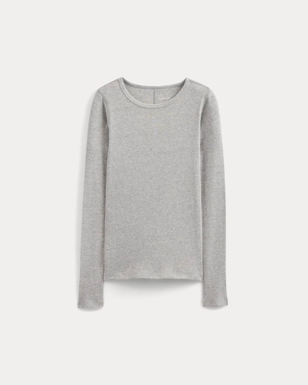 The Luxe Rib Long-Sleeve Crew | Heathered Dark Sea | Everlane