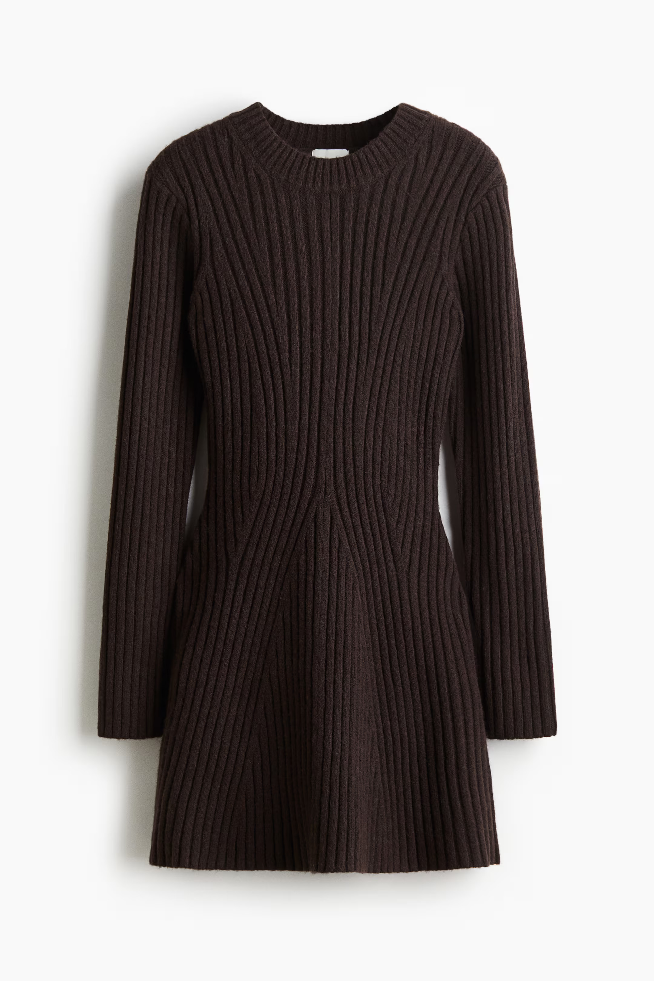 Rib-knit dress - Dark brown - Ladies | H&M GB | H&M (UK, MY, IN, SG, PH, TW, HK)