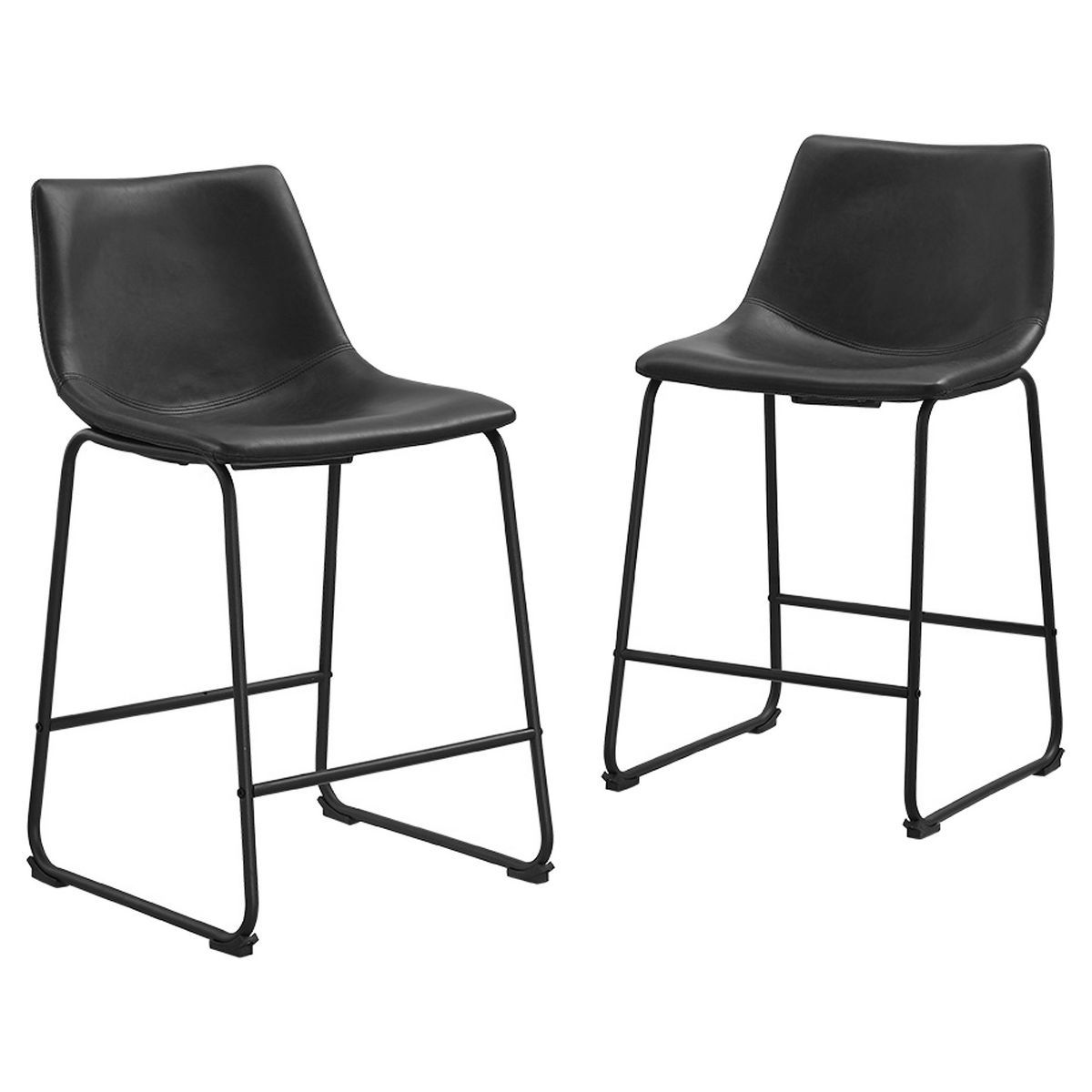 Set of 2 Laslo Modern Upholstered Faux Leather Counter Height Barstools - Saracina Home | Target