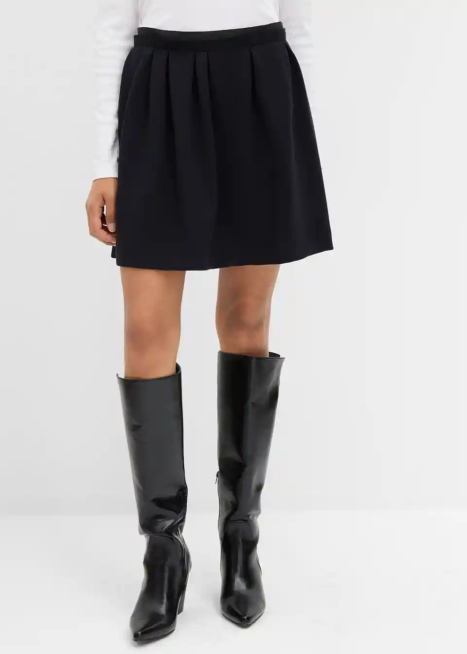 Bundfaltenrock aus leicht glänzendem Viskose-Mix | Bonprix DE