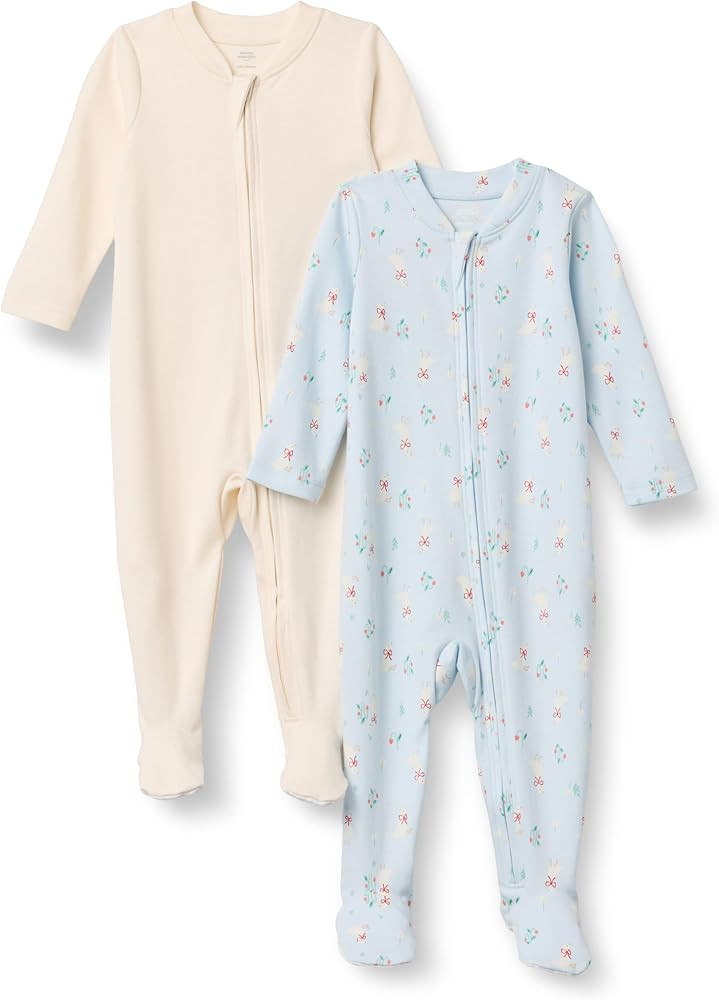 Amazon Essentials x Sofia Grainge Unisex Babies' Cotton Footed Sleep and Play Bodysuit, Pack of 2 | Amazon (US)