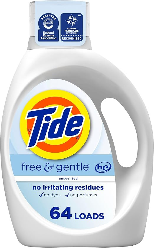 Tide Free & Gentle Liquid Laundry Detergent, 64 Loads, 84 fl oz, Tide Laundry Detergent, Clean La... | Amazon (US)