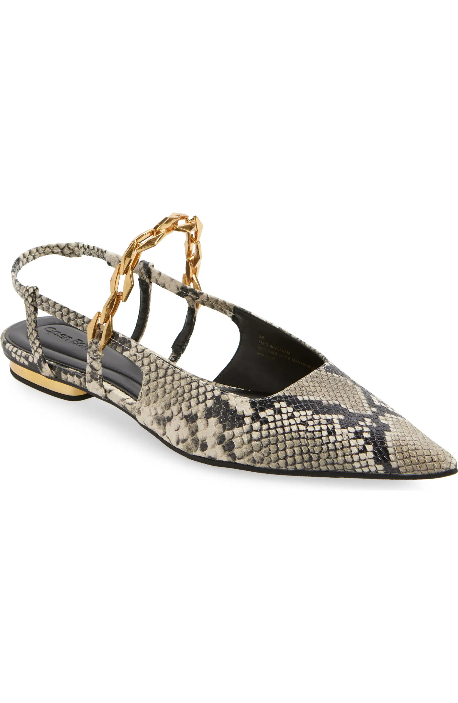 Olympia Snakeskin Embossed Slingback Flat (Women) | Nordstrom