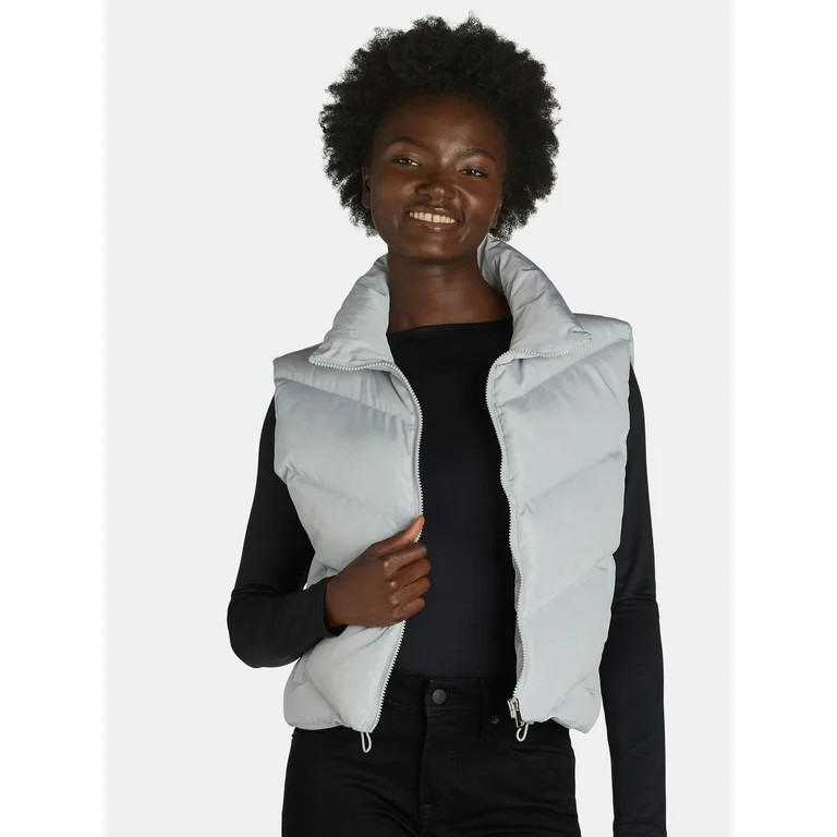 Liv & Lottie Women’s Cropped Puffer Vest, Sizes S-XL | Walmart (US)