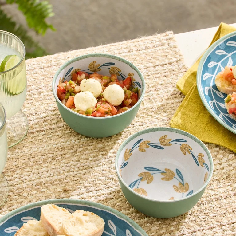 Better Homes and Gardens 2-Piece Bamboo Melamine Floral Dip Bowl Set | Walmart (US)