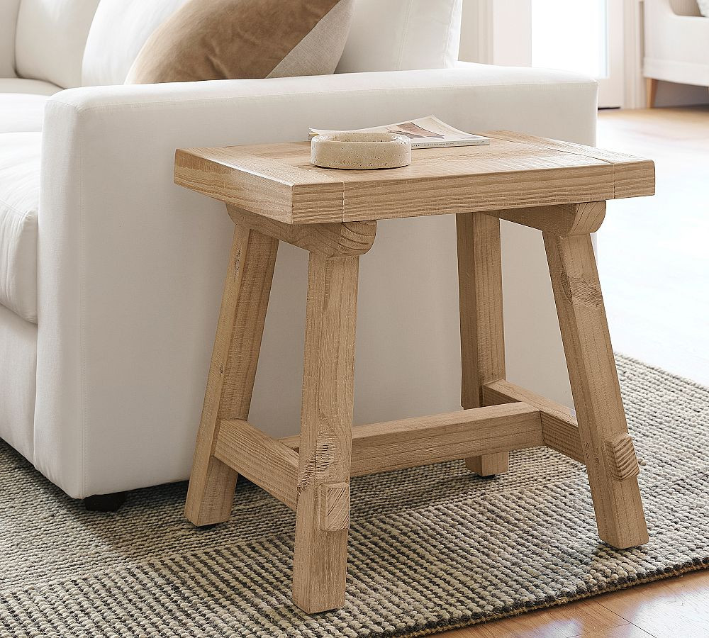 Farmhouse Trestle Rectangular Side Table (24") | Pottery Barn (US)