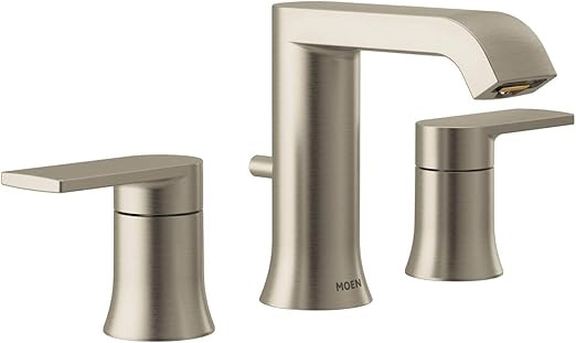 Moen T6708BN Genta Two-Handle Widespread Modern Bathroom Faucet, Valve Required, Brushed Nickel | Amazon (US)
