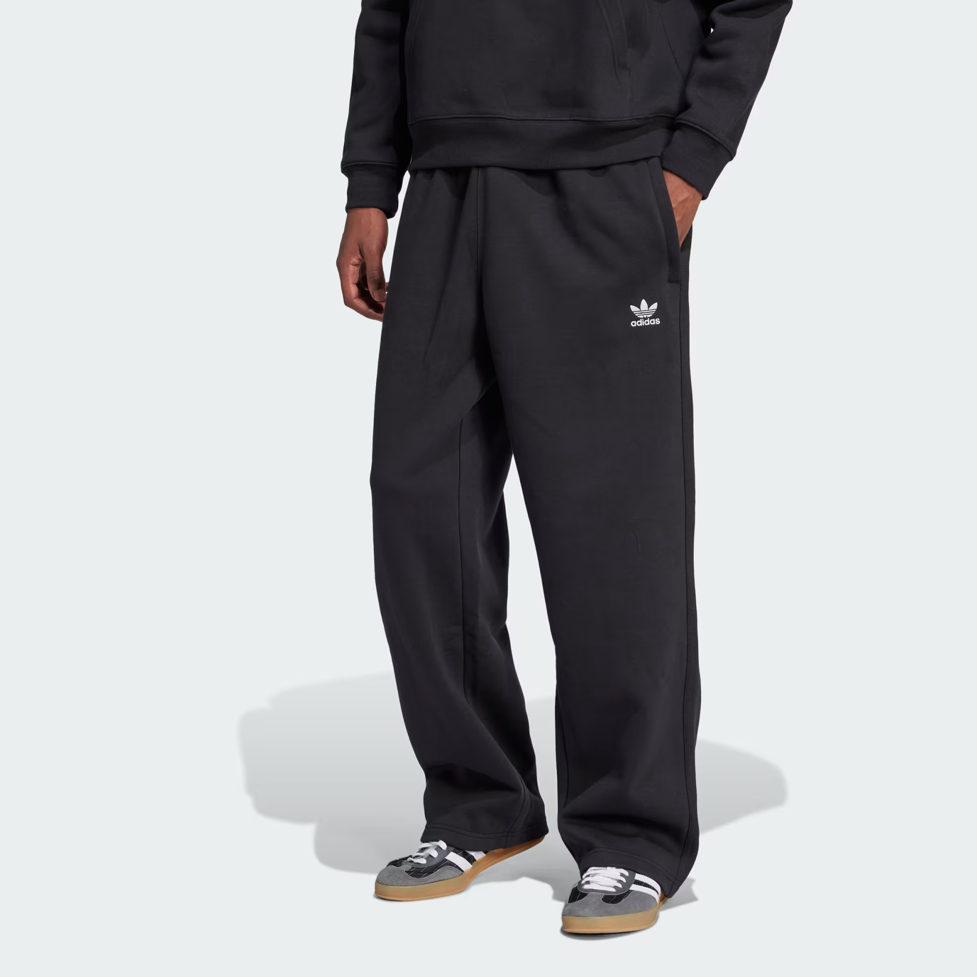 adidas Trefoil Essentials Open Hem Pants - Black | Free Shipping with adiClub | adidas US | adidas (US)
