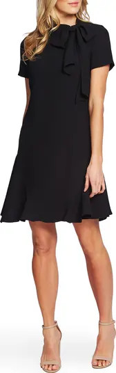 Bow Neck Short Sleeve Dress | Nordstrom