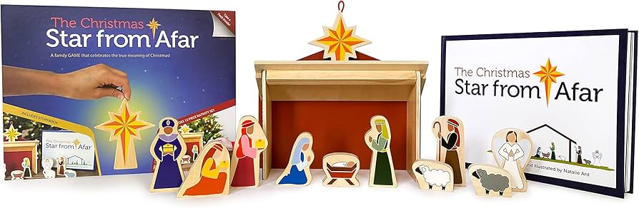 The Christmas Star from Afar Advent Calendar And Playset - 13 Piece Christmas Nativity Playset Fo... | Amazon (US)