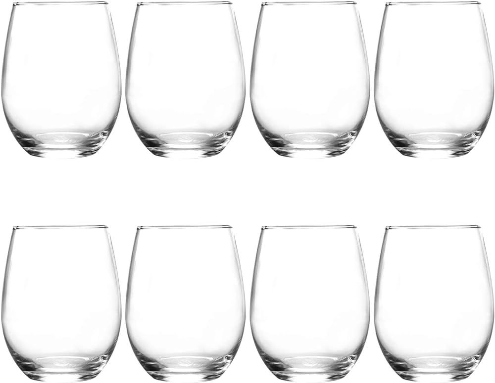 Clear 20oz Stemless Wine Glass,Large Cup For Enhanced Aeration with Durable Chip Resistant Rim Fo... | Amazon (US)