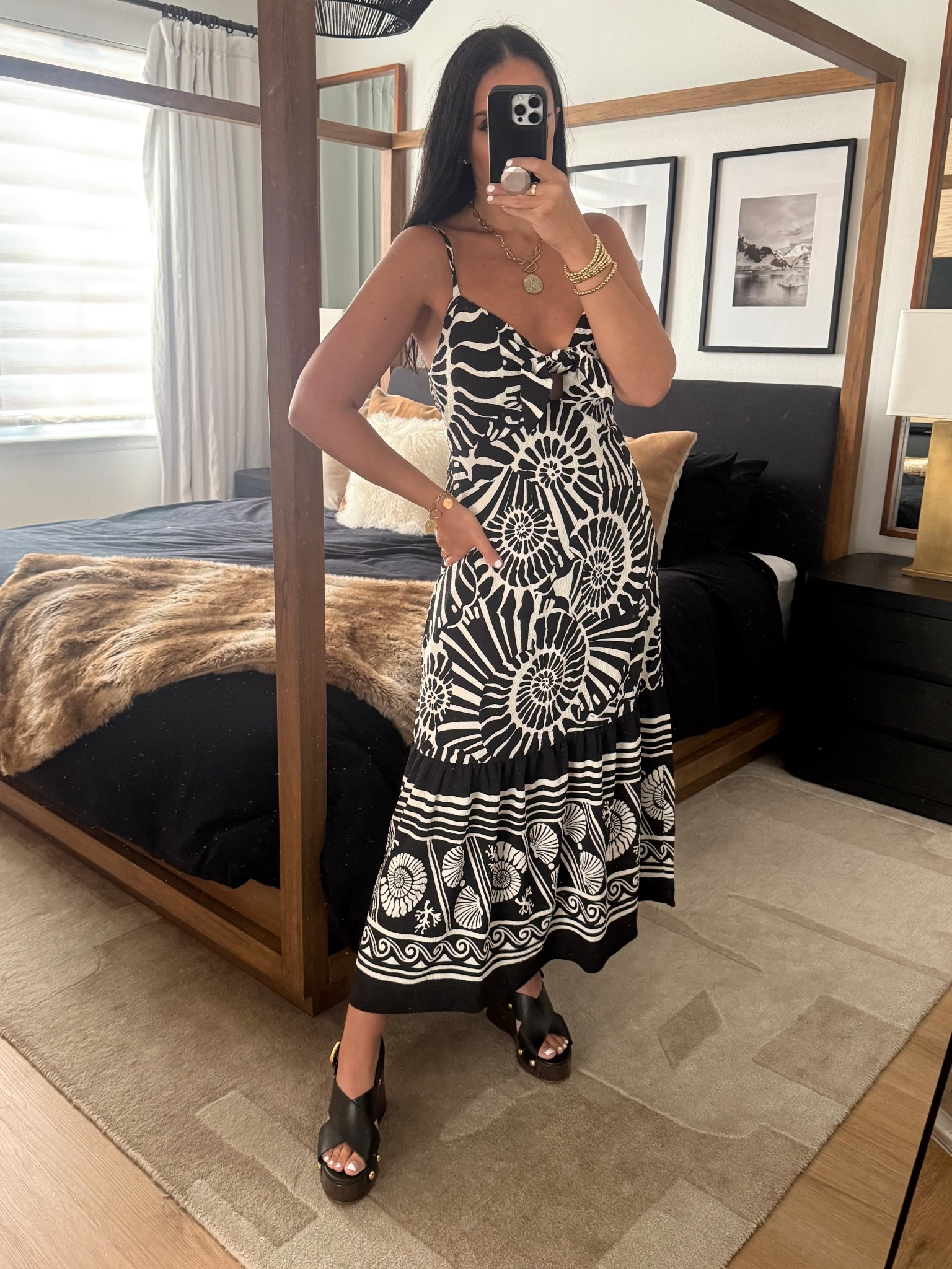 Sofia Jeans Women's and Women's Plus Tie Front Maxi Dress