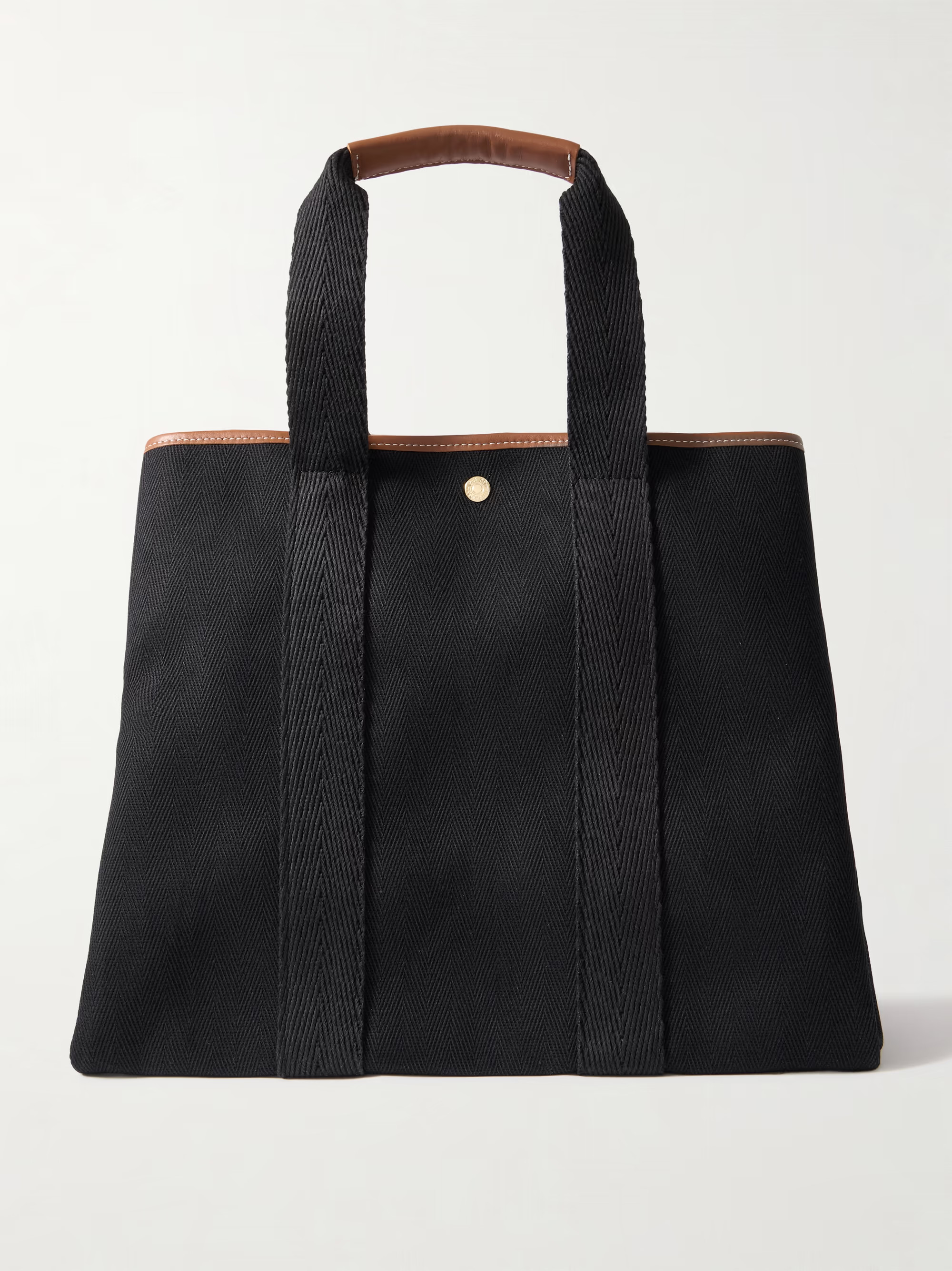 Traversée large leather- and webbing-trimmed herringbone canvas tote | NET-A-PORTER (UK & EU)