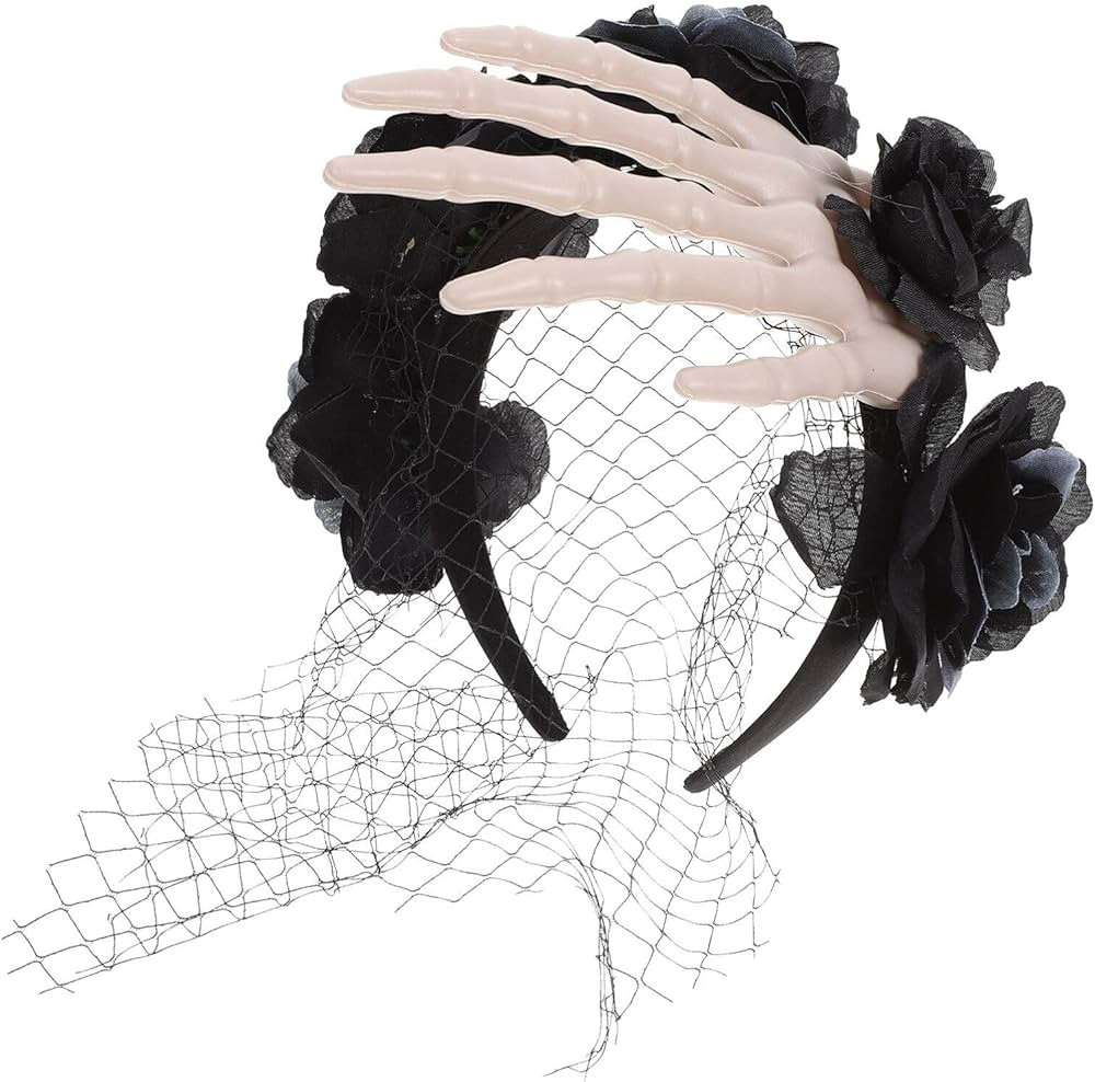 Beaupretty Skull Hand Headband Head Band Tiara Girls Outfit Rose Floral Halloween Costumes for Gi... | Amazon (US)