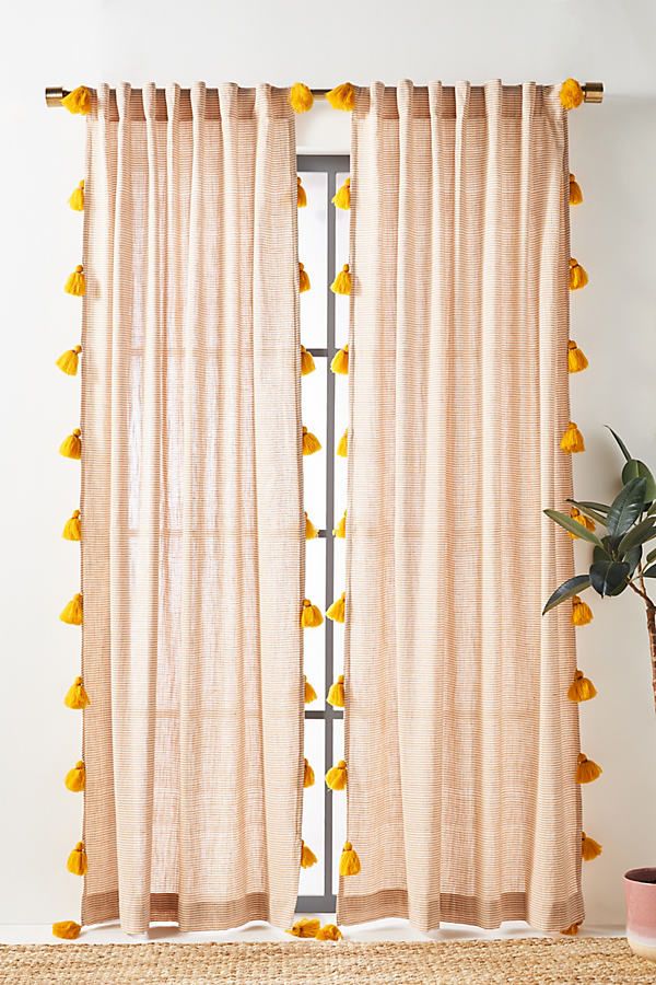 Mindra Curtain By Anthropologie in Yellow Size 108 | Anthropologie (US)