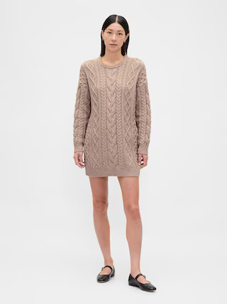 Cable-Knit Mini Sweater Dress | Gap (US)