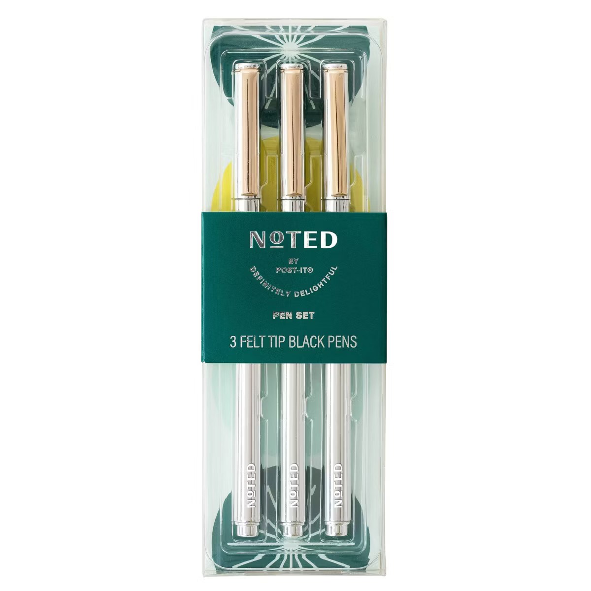 Noted by Post-it 3pk Ho Ho Whoa Silver Pens Gifting | Target