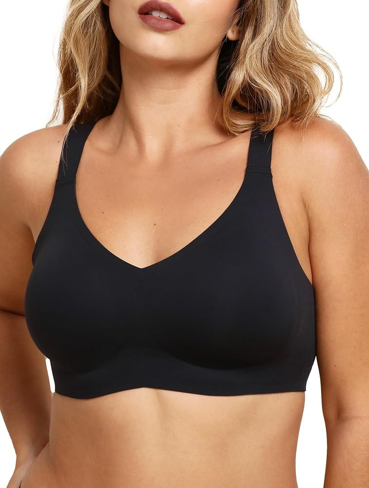 Wireless Seamless Support Bralette Ultra-Comfort Sleep T-Shirt Bra for Large Breasts | Amazon (US)