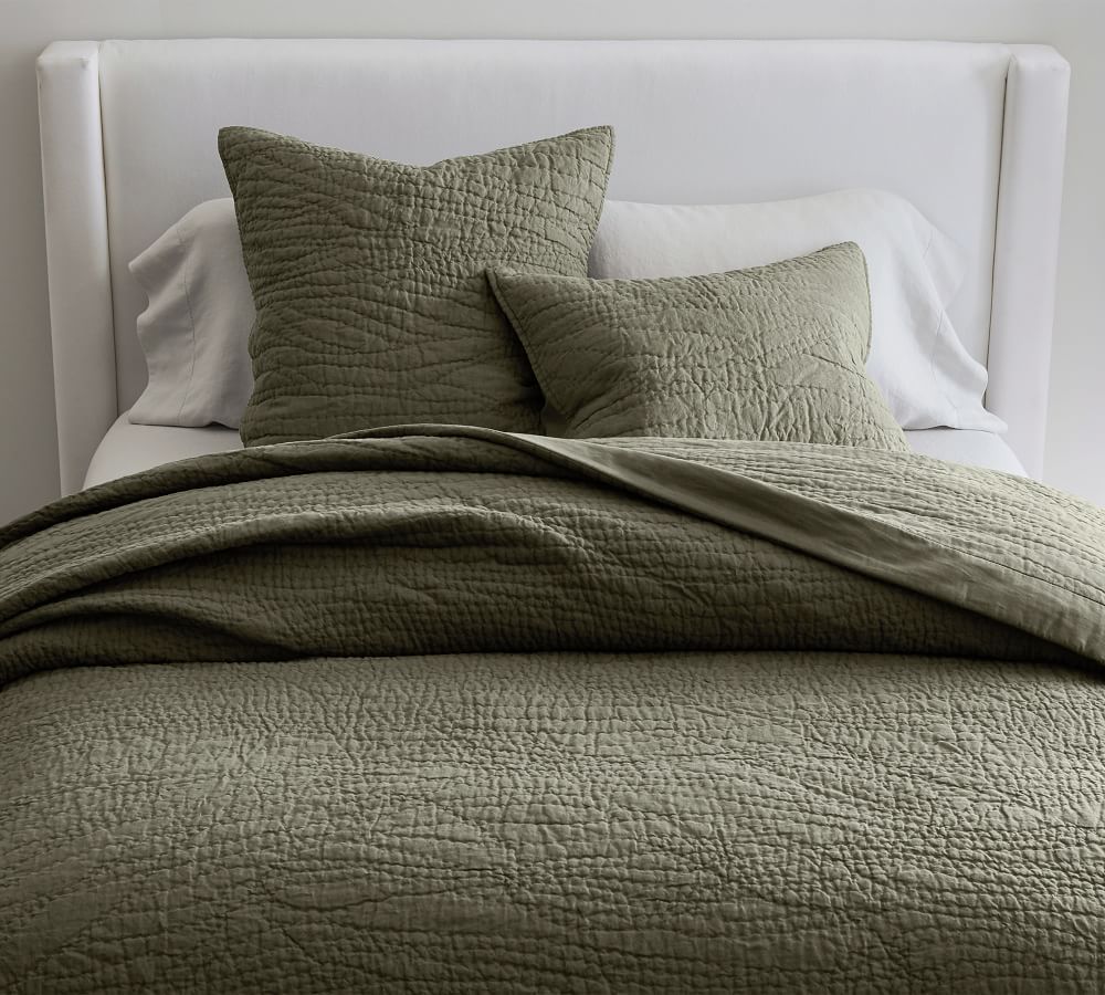Belgian Flax Linen Handcrafted Quilt | Pottery Barn (US)