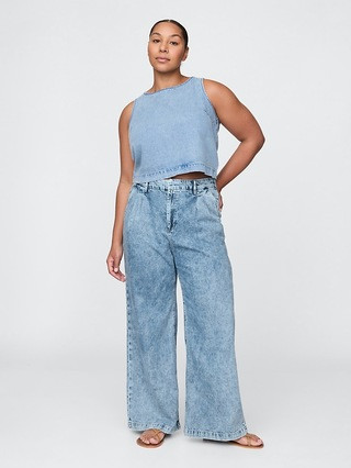 365 High Rise UltraSoft Pleated Denim Trousers | Gap (US)