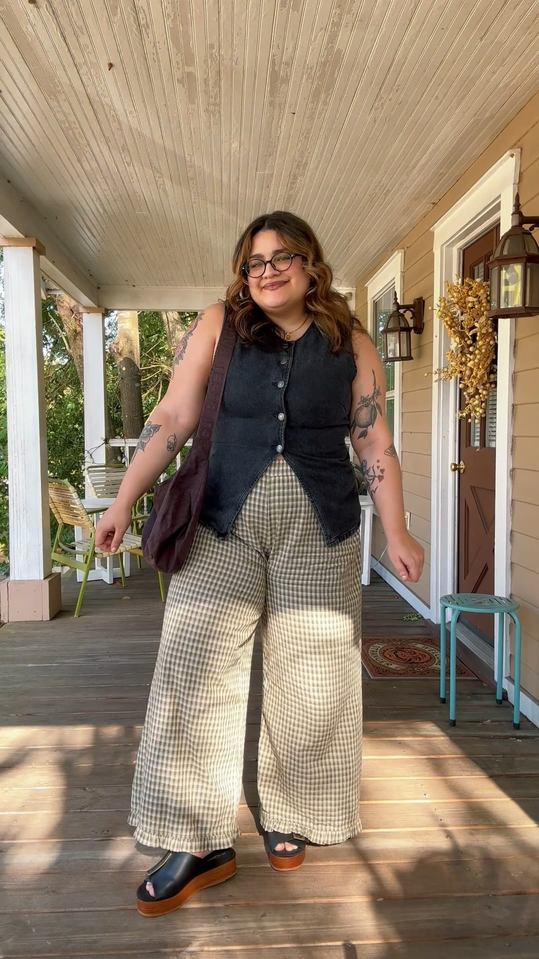 This outfit is both comfy and cute! Boxer pants, denim vest, and these platform sandals 😍

#LTKMidsize #LTKPlusSize #LTKStyleTip