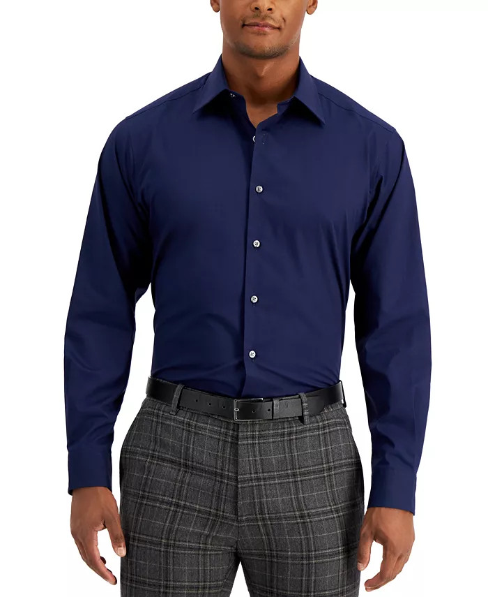Men's Regular Fit Solid Dress Shirt, Created for Macy's | Macys (US)